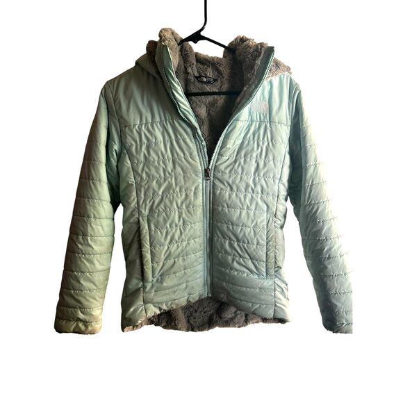 The North Face hooded puffer jacket with a Sherpa lining dize L girl [14-16] - Picture 1 of 8